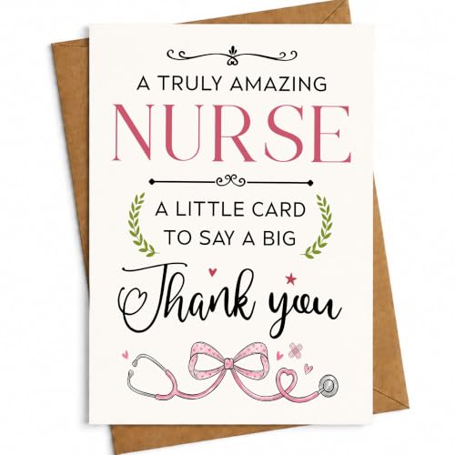 TRICAVIE A Truly Amazing Nurse A Little Card To Say A Big Thank You Healthcare Medical Nursing Appreciation Card Gratitude Message Thoughtful Gift for Nurse Therapist Hospital Staff