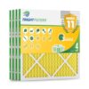 TRIGHTFILTERS 14x14x1 Air Filter 4 Pack, MERV 11 Dust & Pet Defense Electrostatic Pleated Home HVAC AC Furnace Filters Replacement (Actual Size 13.78x13.78x0.79 in)