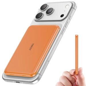 TRKOY for Magsafe Portable Charger, 5000mAh Magnetic Power Bank with USB-C Fast Charging, Travel Essential for Magsafe Battery Pack Compatible with iPhone 17/16/15/14/13/12, Cosmic Orange