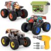 Trovogil Take Apart Monster Truck STEM Toys for 3-8 Year Old Boys Girls,Educational Building Toys with Electric Drill & Storage Box Gift Birthday Christmas for Boys Girls Kids Toddlers