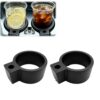 Truck Cup Holder Spacer Insert Adapter 2 Pack Compatible with Kenworth Peterbilt Semi Truck Interior Accessories Large Cup Holder Stabilizer Expander Ring No Tools Installation Black
