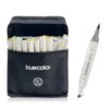 TRUECOLOR Dual Brush & Chisel Alcohol Markers, Professional Art Pens for Adult Coloring Illustration Artist Gifts (80)