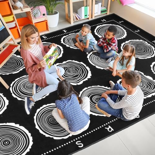Truqual Classroom Rug 7.6x12 Ft Large Rug for Classroom Elementary, Seating Décor Play Carpet for Playing and Learning, Fit for Various Classroom Theme