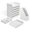 TRU RED Desk Organizer Set, White, Letter Trays, File & Drawer Storage