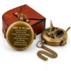 Trust in The Lord Sundial Compass Gift with Leather Case Bible Verse Proverbs 3 5-6, Baptism - Graduation - Religious - Keepsake - Communion Gifts