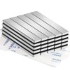 TRYMAG 25 Packs Heavy Duty Neodymium Magnet Bars 60x10x3mm, Strong Magnetic Strips Rare Earth with Double-Sided Adhesive, Powerful Metal Rectangular Magnets for Door, Craft, Fridge, Office