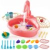 Tsawntd Kitchen Playsets, Play Sink with Running Water, Play Sink with Running Water, Large-Capacity Kids Toy Rotating Faucet