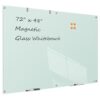 TSJ OFFICE Glass Dry-Erase Board - 72 x 48 Inches (6' X 4') Wall Mounted Glass Magnetic Whiteboard, Extra Large Frameless White Board for Office, Home & School