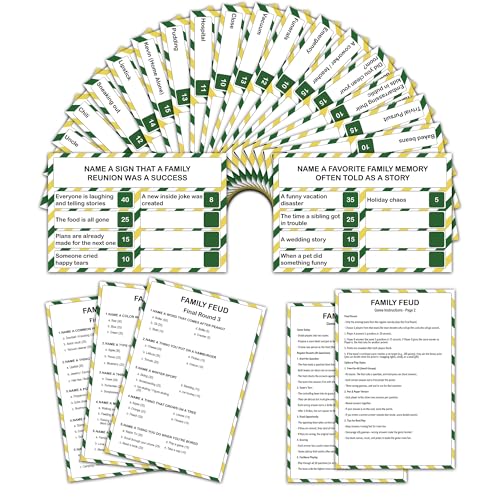 Tsunerrorami Family Feud Style Game Cards for Adults & Family – Fun Trivia Party Game for Family Night, Holidays, Reunions & Groups