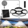 TSUNESLUX Solar Shed Light Motion Sensor Lights Outdoor IP65 Waterproof with Remote Control, Solar Powered Pendant Light Indoor with 5+1 Panels for Garden, Gazebo, Chicken Coop, Patio, Balcony, Barn