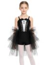 TTAO Kids Magician Costume for Holiday Celebration Appearance Black 8 Years