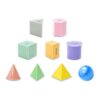 TTETTZ 9 Pieces Geometric Solid Blocks Set 3D Shapes Pattern Blocks Manipulatives Visual Learning Educational Toys Suitable for Classroom Teaching Home, 9pcs