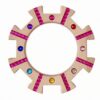 TTETTZ Children Stacking Blocks Wooden Stacker Toy Circular Set Gear Edge Gem Inlay Acrylic Beech Construction Unpainted Surface Suitable for Birthday Gifts fine Skill Building, Pink