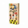 TTETTZ Simulated Steering Panel Children’s Wooden Busy Activity Board Car Dashboard with Increases Engagement and Motor Skills Suitable for Indoor Use or Travel, Police Car Thief Circuit Board
