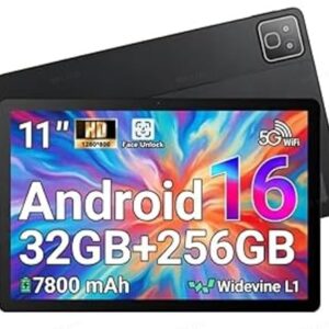 TTKIDS K6PRO 10.95 Inch Tablet for Adults, 5-Core Android Tablet 32GB RAM 256GB ROM, Black
