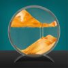 TTOBHF Dynamic 3D Moving Sand Art, Creative Hourglass Desk Decor, Liquid Motion Picture for Home Office, Birthday Gift Deep Sea Sandscape for Adults(Yellow,17.5CM)