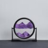 TTOBHF Modern Minimalist Moving Sand Art Motion Decor, 3D Liquid Deep Sea Sandscape, Calming Sand Art Picture Hourglass Desk Decor with Easy-Flip Stand(Purple,9in)