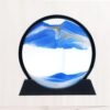 TTOBHF Moving Sand Art, Creative 3D Glass Liquid Motion Sand Art Picture Hourglass, Calming Deep Sea Sandscape for Relaxing Desktop(Blue,12in)