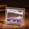TTOBHF Moving Sand Art Picture, Glass Craft Hourglass, 5/7/10 inch Liquid Motion 3D Deep Sea Sandscape in Motion Display for Adults Desktop Home Office Stress Relief(Purple,10in)