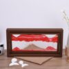 TTOBHF Moving Sand Art with Wooden Frame, Rotating Liquid Sand Hourglass Picture, 3D Deep Sea Sandscape in Motion Display Calming Desk Decor for Relaxing Gifts(Red,Large)