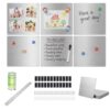 Tudomro 6 Pack Magnetic Whiteboard Panels, 23.6" x 35.4" Total, Modular DIY Silver Metal Dry Erase Boards, Kit with Level, Ruler, Screws, Anchors for Wall Mount, Garage, Home, Dorm
