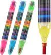 TUGHJXY 16 Pcs Multoclor Stackable Crayons | Bulk Stacking Crayons Colorful Stackable Pencils Party Favors DIY Pencil for School Classroom Office Birthday Party Favors, (Each Crayon 20 Nibs)