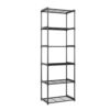 Tujurich 6-Tier Storage Shelves with Plastic Connectors – Metal Shelf Organizer for Pantry, Closet & Bathroom, Space-Saving Sturdy Shelving Unit Rack, Black， 17.3" x 12.8" x 70.9"