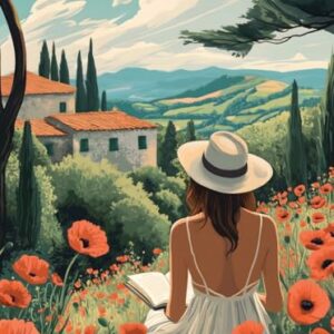 TUMBAUMBA, Puzzle for Adults 1000 Pieces, Art Jigsaw Puzzles, Colorfull Landscape Puzzles Girl in The Poppy Field, Mate Finish, Poster Included 1000 piece Puzzle for Adults.