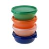 Tupperware Small Hitparade Container Bowl Set of 4 x 300 ml Orange Lime Salmon Green (Includes 1x Magnetic Caterpillar)