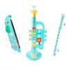 TUSALMO 3-in-1 Kids Musical Instruments, Kids Trumpet, Harmonica & Recorder