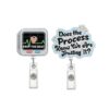 TUYUU 2 Pack Funny Nurse Badge Reel Set, EKG Tech ID Badge Holder