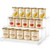 Tviorst 3 Tier Clear Acrylic Display Shelf Organizer, Pantry Can Rack for Food and Drinks, Tiered Stand for Perfume, Cupcakes, Cookies, Party Food, Figurines and Collectibles