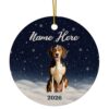 Tvvinkle Treeing Walker Coonhound Dog Personalized Custom Name 2026 Ceramic Ornament, Winter Snow Starry Night Christmas Tree Decoration, Keepsake Memorial Gift for Pet Lovers