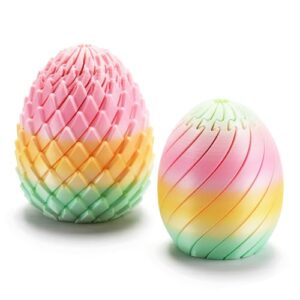 Twisty Fidget Egg Toys, 3D Printed Sensory Fidget Toys, Smooth Rotating Desk Fidget Toy, Quiet Stress Relief & Focus Fidget Toy (Tropical Blush)