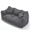 Two-Person Bean Bag Chair, Square Recliner Sofa with High Resilience Foam Core, Soft Floor Couch for Gaming, Reading, Watching TV, Living Room Bedroom Apartment (Black)