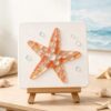 Twohua DIY Sea Glass Mosaic Art Kit Create Beautiful Ocean Inspired with Glass Coastal Home Decor Adults Creative Handmade Resin Art for Bookshelf, Office, Windowsill, Desktop Ideal Gift (Starfish)