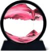 Twohua Moving Sand Art Liquid Motion 3D Hourglass Deep Sea Sandscape Moving Sand Picture Quicksand Flow Sand Painting Desk Decorations Work Relaxing Decor Office Desktop Toys (7 inches, red)
