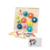 TWTCZOZ Wooden Interlocking Gear Set Building Blocks Educational Peg Boards for with Screws Drive Belt Gears Sorting Game Function