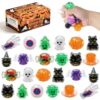 TXGNUC 24 Pack Halloween Squishies for Kids, Halloween Stress Balls,Kawaii Mini Squeeze Toys, Bulk Squishy Squeeze Ball Set and Trick or Treat Halloween Day Party Decoration Gift (Halloween-24)