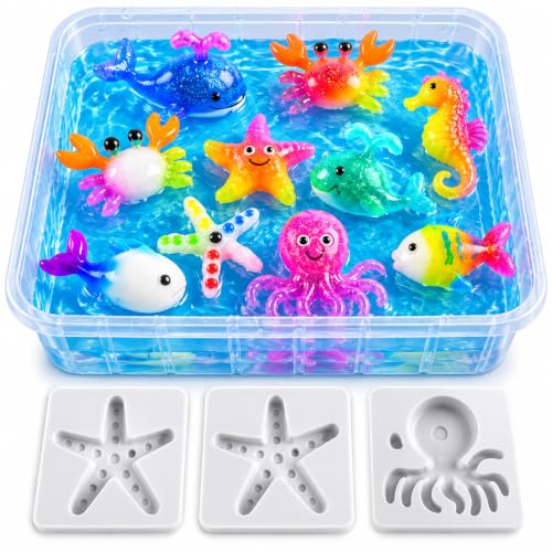 TXT-MATRIX Magic Water Sprite Hydrogel Set, DIY Squishy Water Pet Craft Kit with 10+ Gel Colors and Molds, Sensory Creative Activity for Imaginative Play, Great Birthday Gift for Craft Enthusiasts