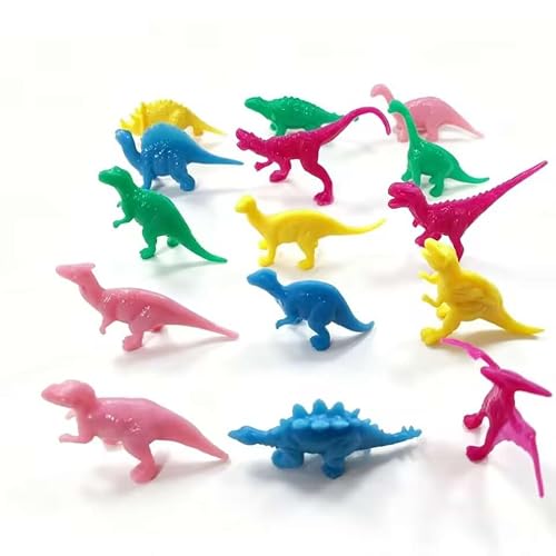 TYAOYA 50-piece Random Color Plastic Dinosaur Toy Set, Colorful Simulated Plastic Dinosaur Models, Children's Party Gift Cake Decorations, Easter Egg fillers, Dinosaur Enthusiast Collectibles