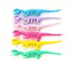 TYAOYA 6 Macaron colored creative simulation dinosaur stress relieving elastic wristbands, Halloween decorations, dinosaur theme park and party supplies, school student prizes, random colors
