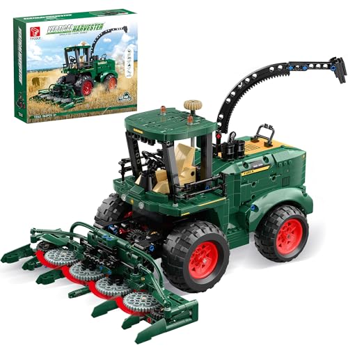 TYCOLE Technic Tractor Building Block Set, Farm Truck & Harvester Building Toys with Moveable Grain Head, Stem Construction Vehicles Model, Christmas Birthday Gift for Adults Boys Age 8-12(1162Pcs)
