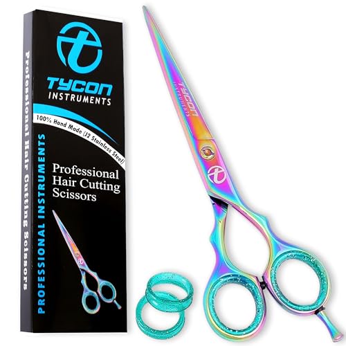 Tycon Hair Cutting Scissors Professional 6.5" – Japanese Stainless Steel, 2.7" Razor Edge Blade Barber Scissors – Ergonomic design - Precision Hair Scissors for Smooth Cutting - Salon & Personal Use