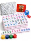 TYITALK Mahjong Tile Set with 166 Premium Mahjong Tiles, Complete Set with Carrying Bag for Family Game Nights and Friendly Competition
