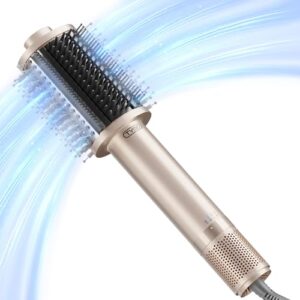 TYMO 4.0 Hair Blow Dryer Brush - Lightweight 3X Faster Drying 5-in-1 Ionic Blowout Hair Dryer Brush Adds Shine, Volume & Fullness for Smooth, Anti-Frizz Straight, Curl & Blowout Styles, Gold