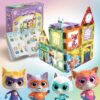 Tytan Official Disney Junior SuperKitties Magnetic Tile Set – 17-Piece STEAM Building Toy with Glitter & Printed Tiles, Reusable Stickers, Storage Bag & Instruction Manual – Ages 3+