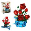 Tzcjimud 2-in-1 Rose & Snake Building Block Set with Detachable Snake