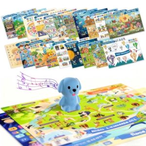 U-LEARNER Talking Pen + 20 Interactive Learning Posters for Toddlers 1-3 | Educational Toys for 3 4 5 6 Year Olds |Homeschool Essential for Preschool, Gifts for Boys & Girls