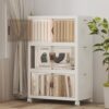 UAMFURI Stackable Storage Bins with Lids, 156QT Closet Organizers and Storage Cabinet with Doors & Wheels, Lockable Plastic Foldable Drawers for Bedroom Dorm Office Garage（52QT*3,White）